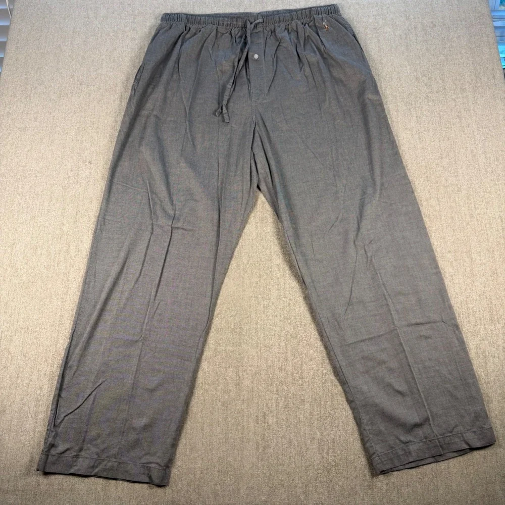 Polo Ralph Lauren Sleepwear Pants Mens XL Grey Cotton Drawstring Lounge Bottoms